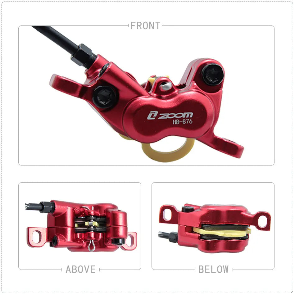 ZOOM HB-876E 4-Piston Hydraulic Disc Brake | Motor Cut-Off | 160/180/203mm