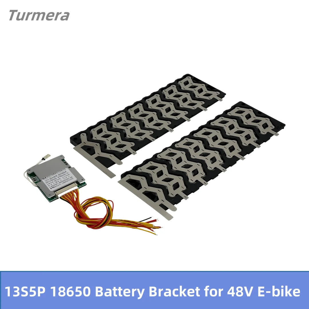 Turmera 48V Silver Fish Battery Bracket | 13S5P | 15A BMS | E-Bike