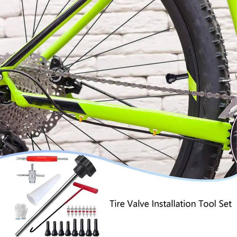 Quick-Change Tire Valve Tool Kit | Stem Install Set | Cars & Bikes