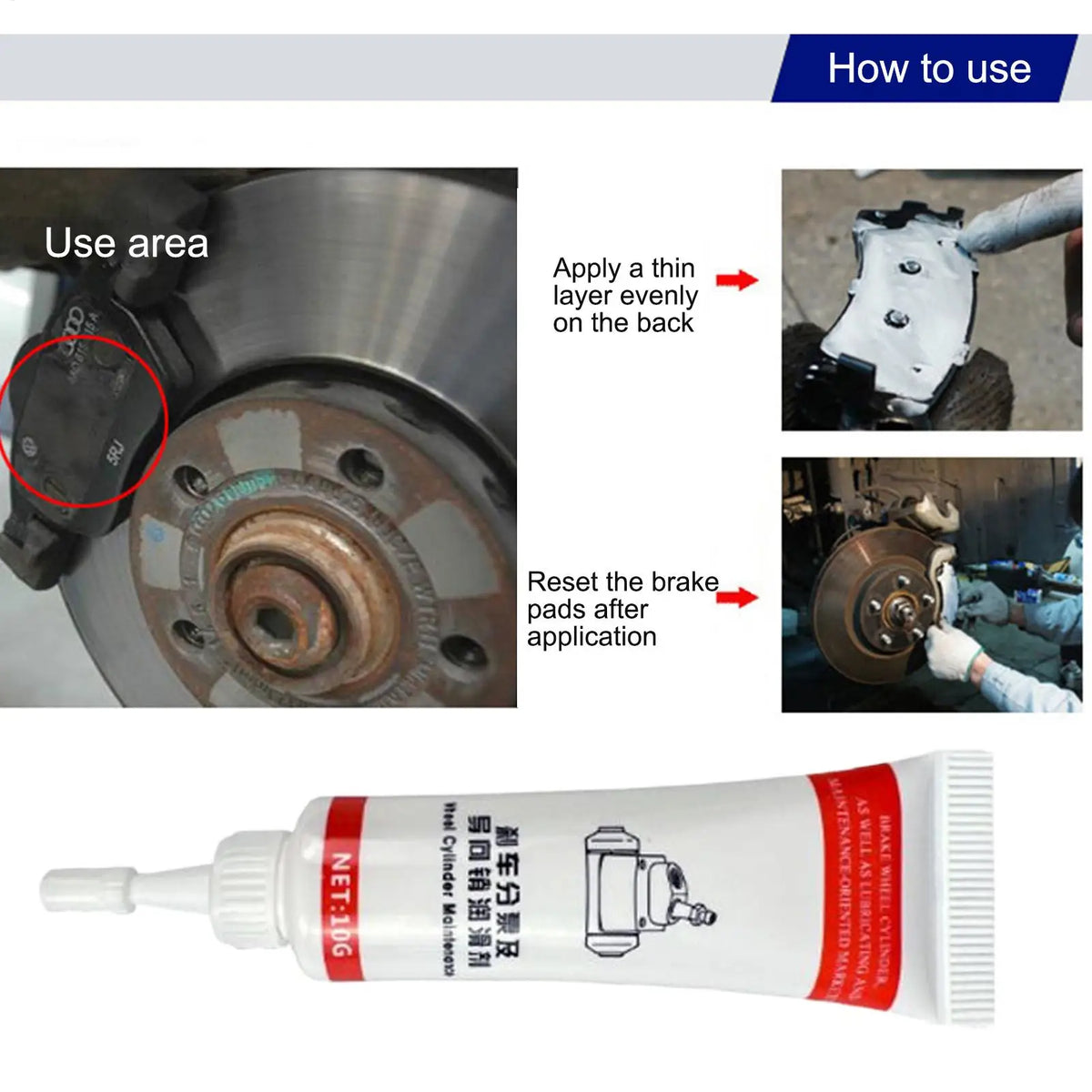 Brake Caliper Guide Pin Grease | Noise-Reduction Lubricant | 10g