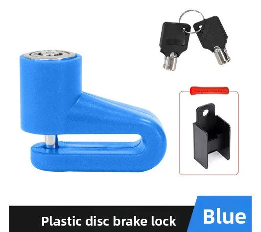 Disc Brake Lock | Anti-Theft Security for Bicycles & Motorcycles | Black/Red/Blue