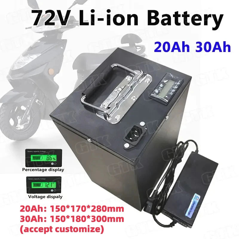 GTK 72V Li-Ion Battery 20/30Ah | Bluetooth BMS 20S | 800-2000W Motors