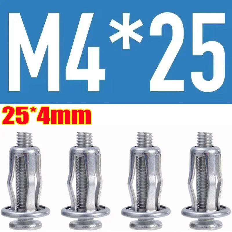 4-40pcs License Plate Bolt Kit Petal Shape Rivet Nut Screw Panel Clamp Lock Jack Nuts M4 M5 M6 M8Metal Rivetnut Auto Accessories