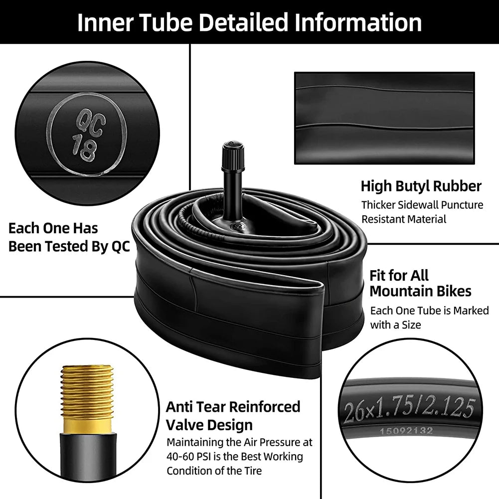 26in MTB Inner Tubes 2-Pack | 1.75-2.125 | Schrader Valve