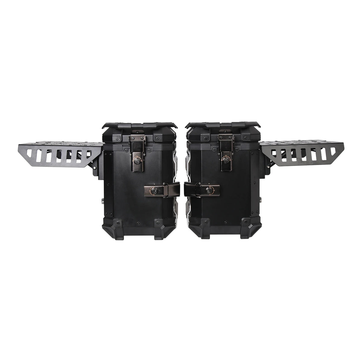 38L Folding Motorcycle Side Boxes | Aluminum Alloy | Quick-Release Pair