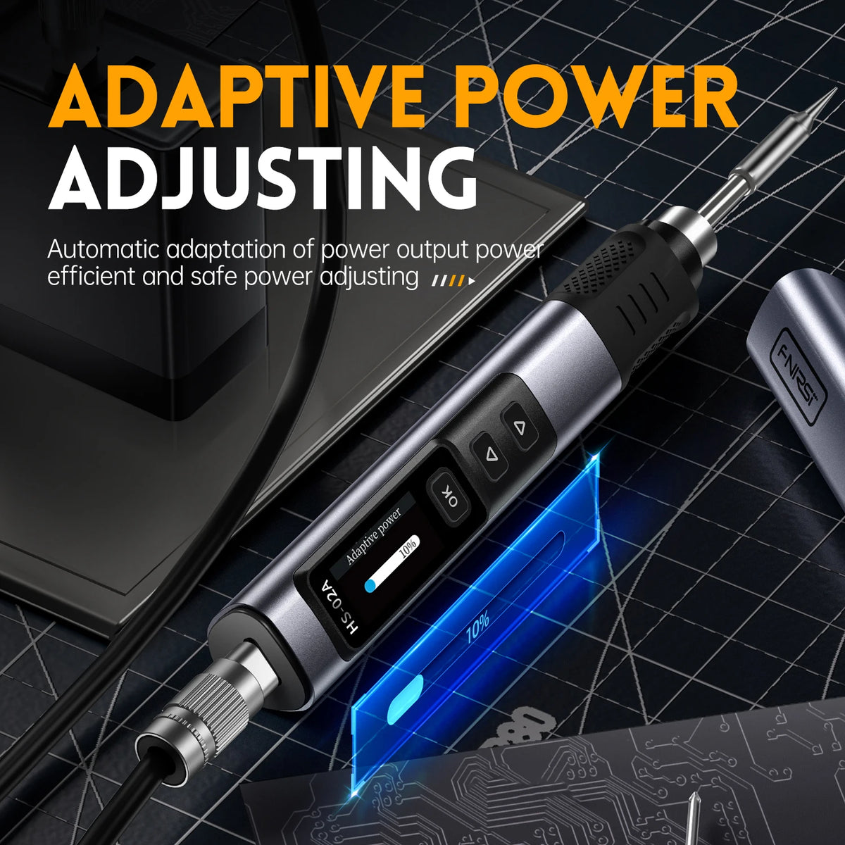 FNIRSI HS-02 Soldering Iron | Adjustable 100-450°C | PD 100W Portable