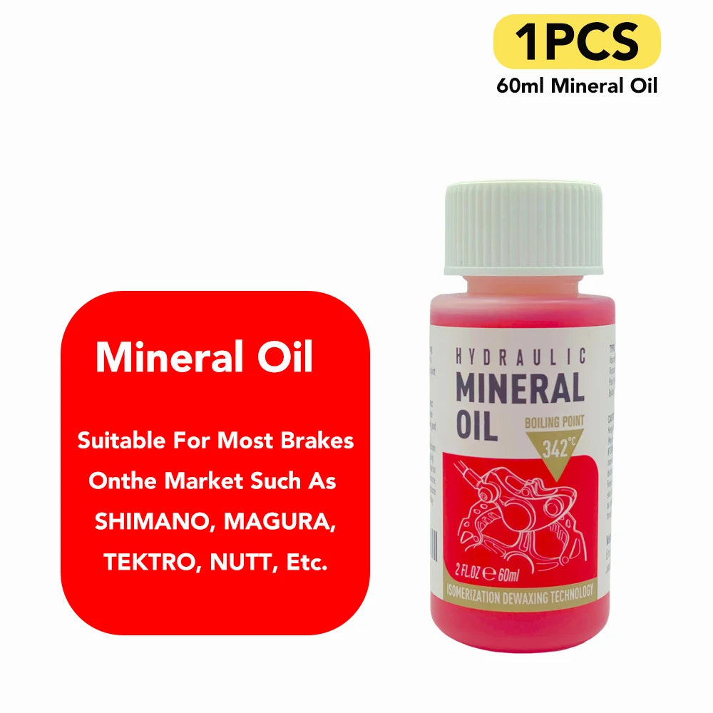 Hydraulic Disc Brake Bleed Kit + 60ml Mineral Oil | Fits Shimano, Tektro, SRAM, Nutt & Magura Brakes