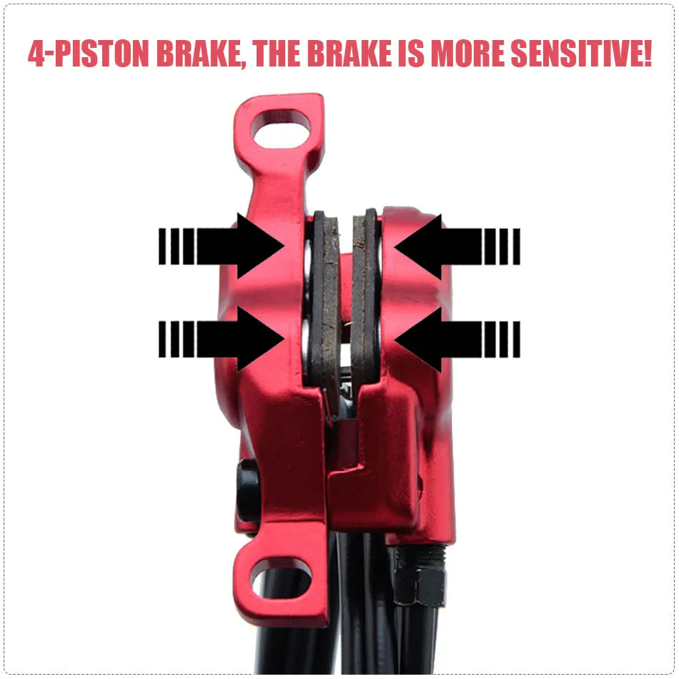 ZOOM HB-876E 4-Piston Hydraulic Disc Brake | Motor Cut-Off | 160/180/203mm