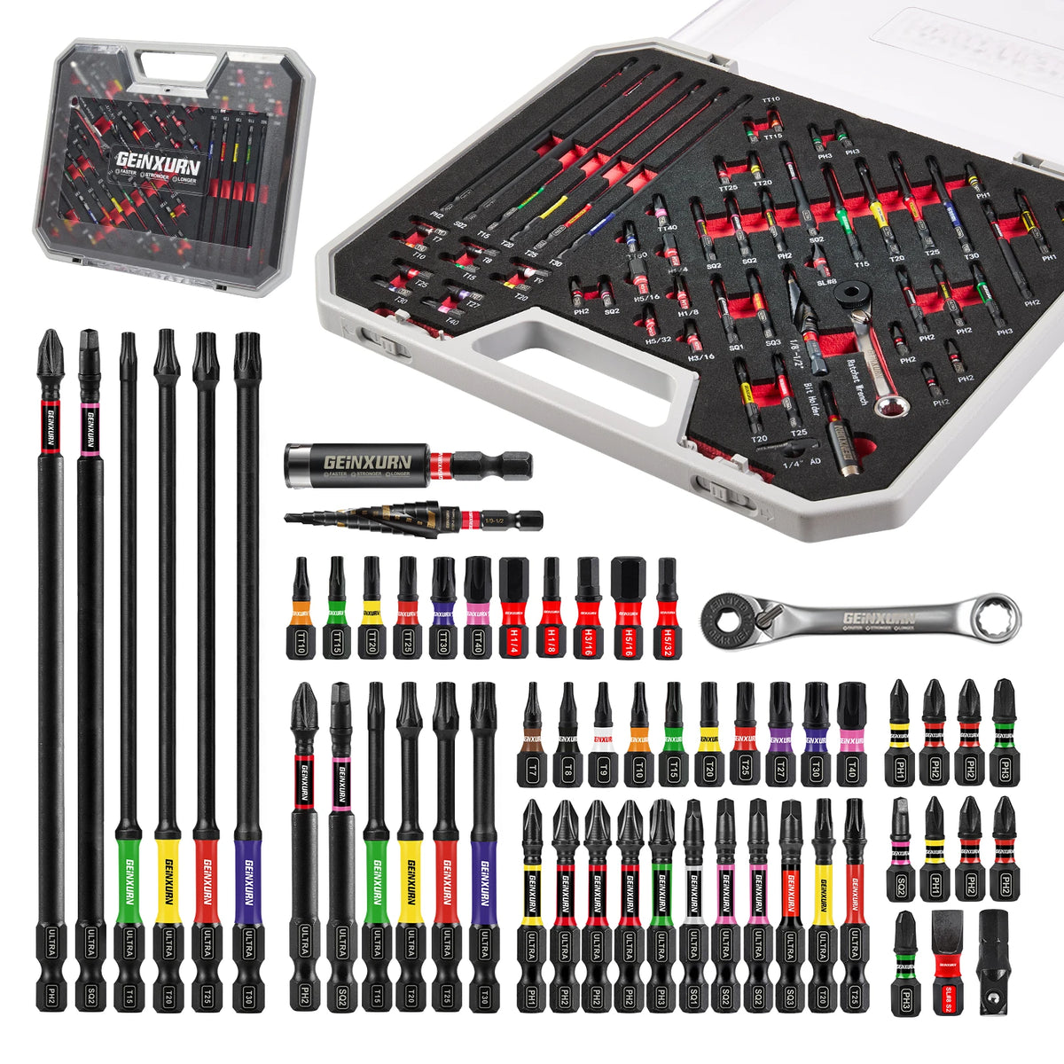58-Pc Tool Set | Impact Bits + Step Drill | DIY & Bike Repairs