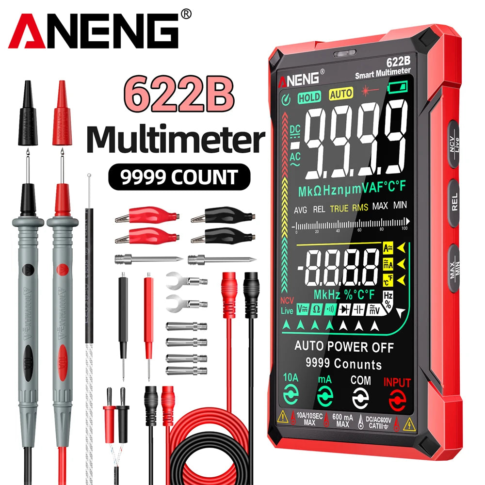 ANENG 622B Multimeter | 9999 Counts | Laser & NCV