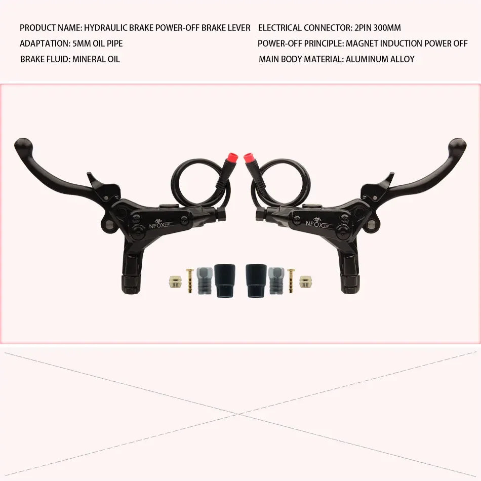 NFOX B015 Hydraulic Brake Lever | Parking Lock & Motor Cut-Off | E-Scooter & E-Bike