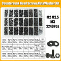 Hex Socket Countersunk Screws M2-M8 | Grade 10.9 Steel | Fastener Kit