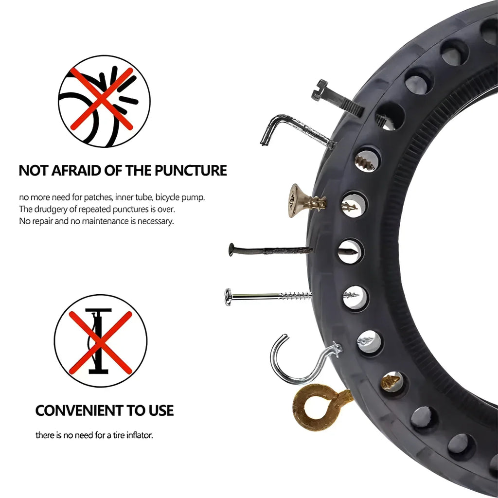 Solid Honeycomb Tire 8.5" | Puncture-Proof | E-Scooter