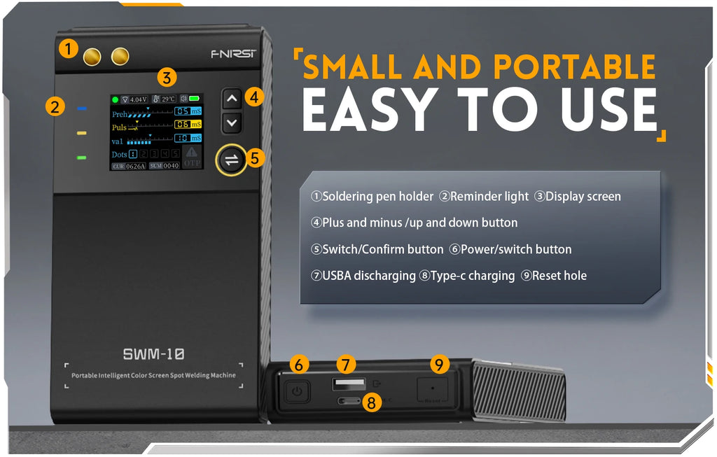 FNIRSI SWM-10 Portable Spot Welder | 5000mAh | 18650 Battery Packs