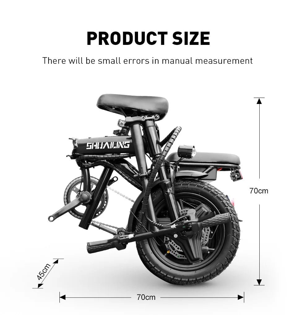14in Folding E-Bike | 48V 400W Up to 40 km/h | Mini City Commuter
