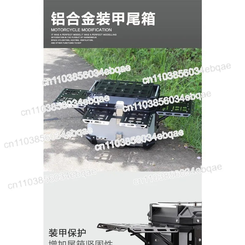 Electric Vehicle Pedal Motorcycle Universal 45L Folding Armored Trunk, Motorcycle Travel Camping Stall Expansion Board