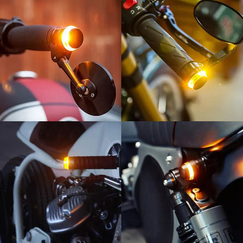 LED Bar-End Turn Signals | 12V Handlebar Indicators | Pair