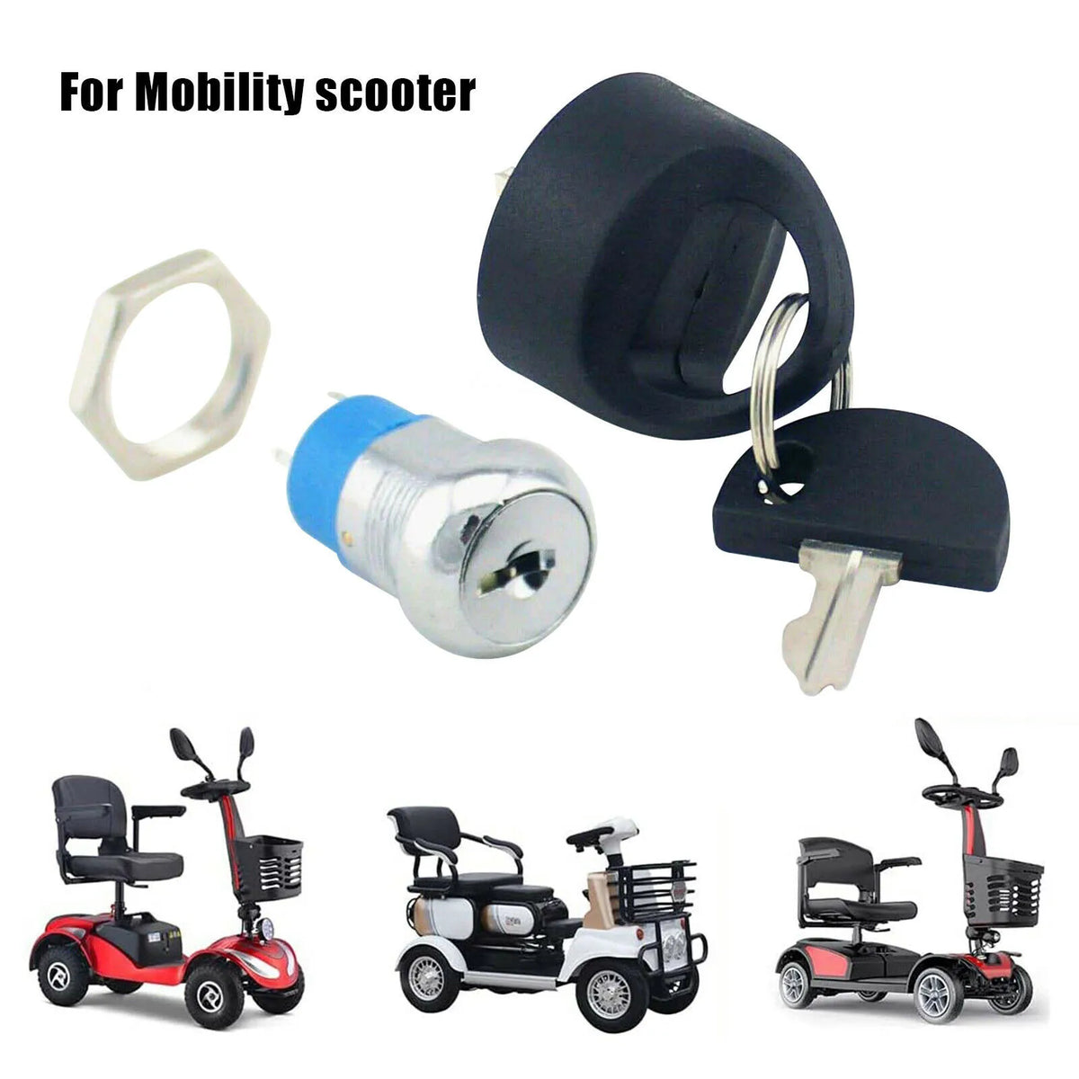 Ignition Switch Lock + 2 Keys | Pride Mobility Scooters