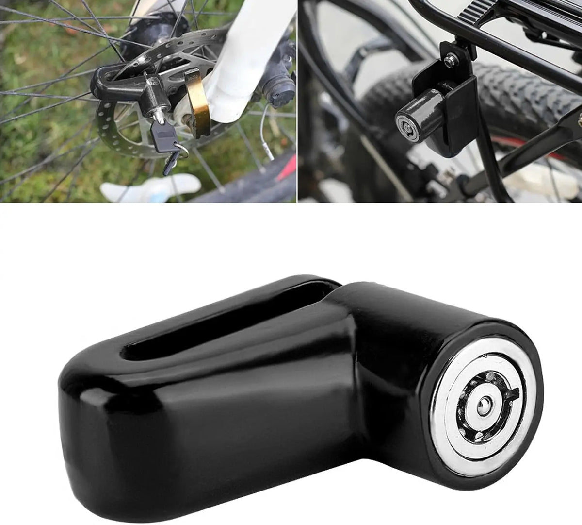 Disc Brake Lock | Anti-Theft Security for Bicycles & Motorcycles | Black/Red/Blue