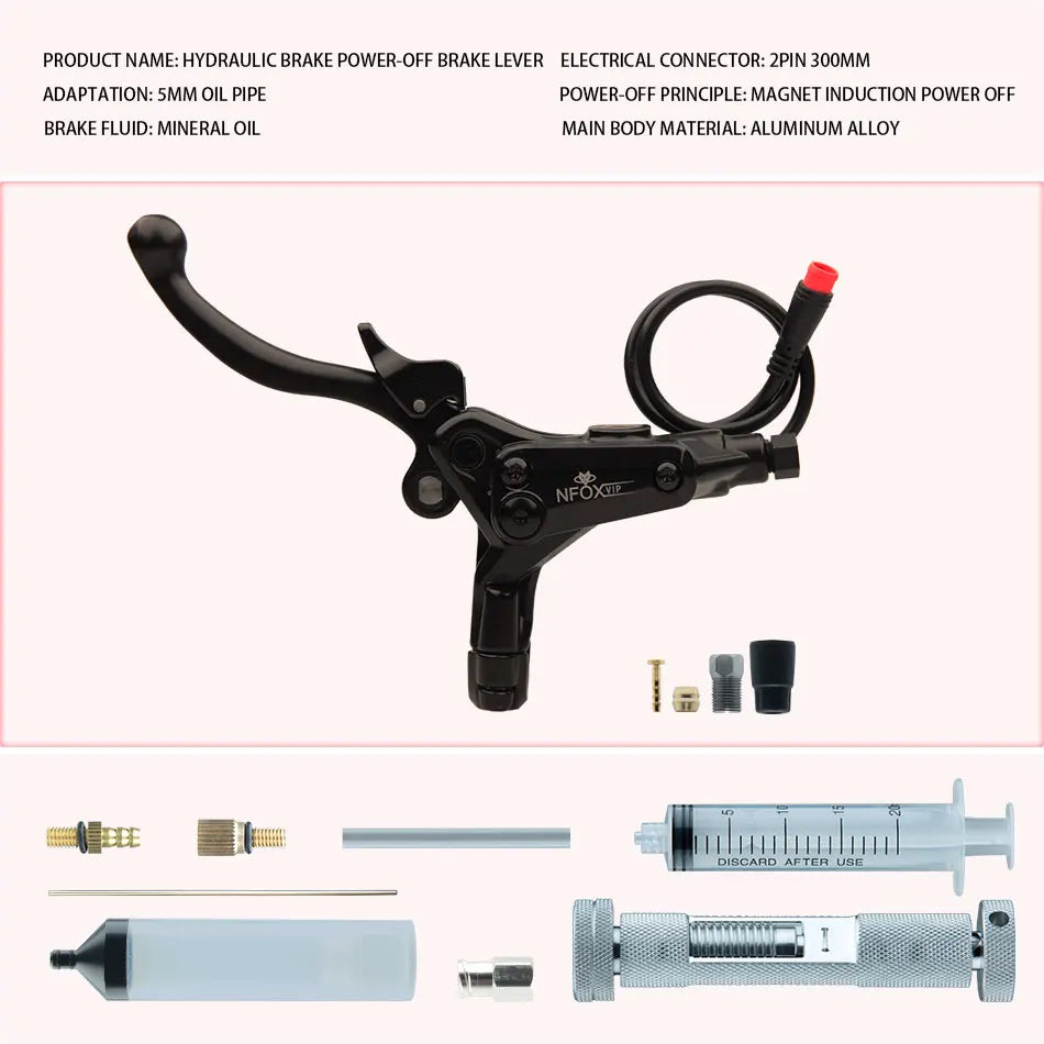 NFOX B015 Hydraulic Brake Lever | Parking Lock & Motor Cut-Off | E-Scooter & E-Bike