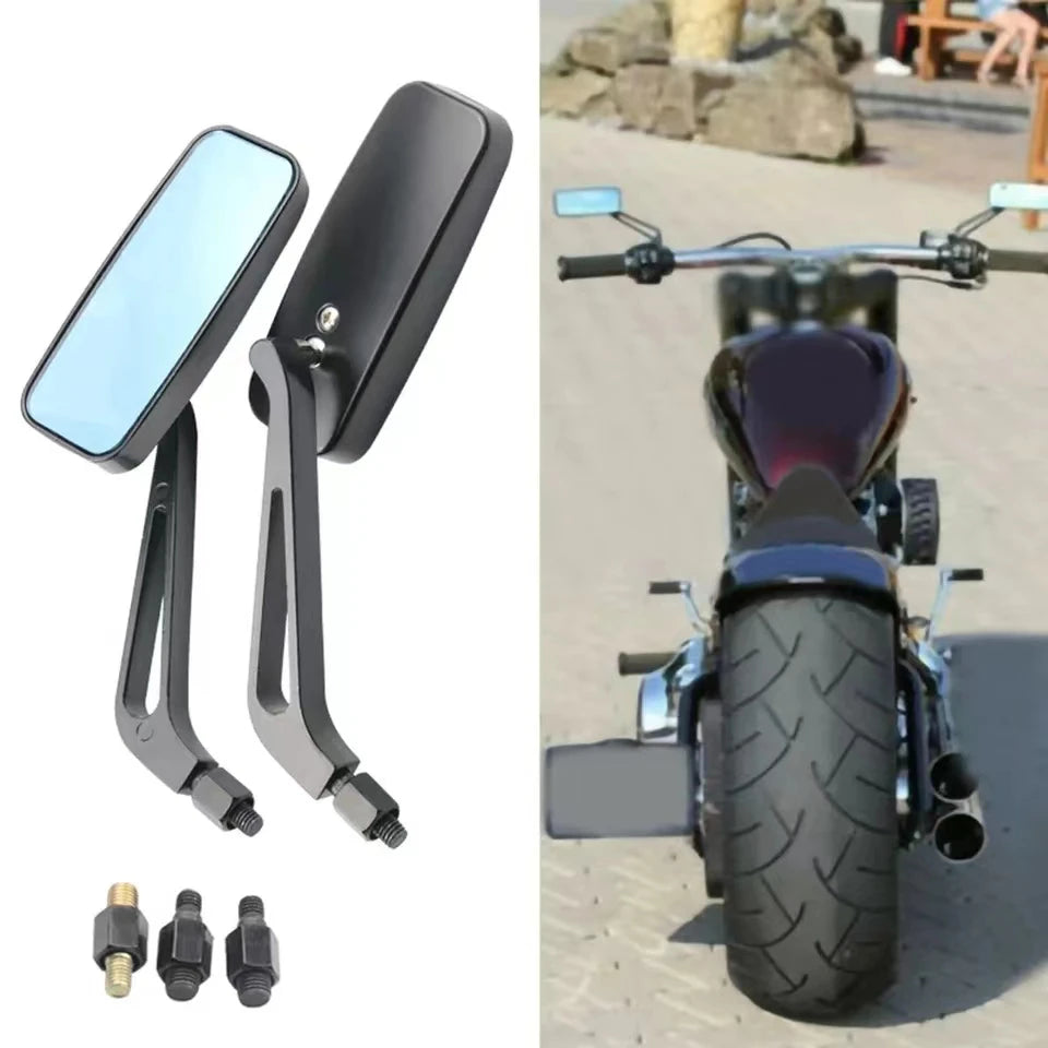 Universal Side Mirrors | Adjustable Rear-View Pair | 8mm/10mm Thread