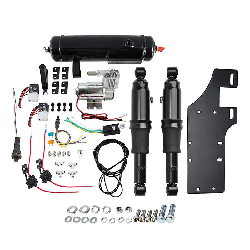 Rear Air Ride Suspension Kit | 12V with Tank | Harley 94–24