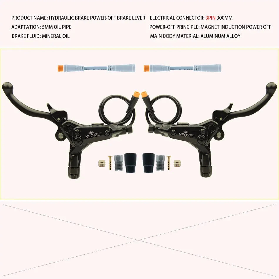 NFOX B015 Hydraulic Brake Lever | Parking Lock & Motor Cut-Off | E-Scooter & E-Bike