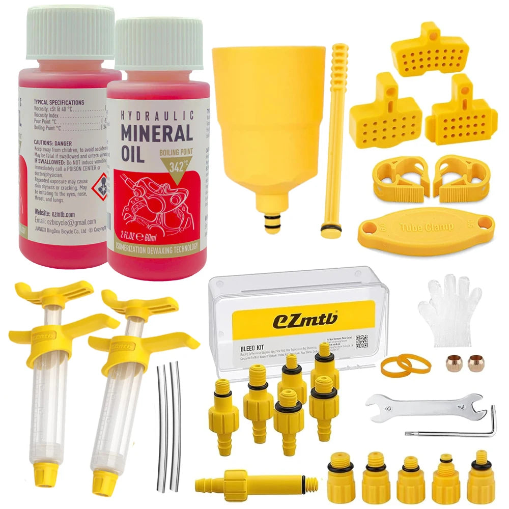 Hydraulic Disc Brake Bleed Kit + 60ml Mineral Oil | Fits Shimano, Tektro, SRAM, Nutt & Magura Brakes