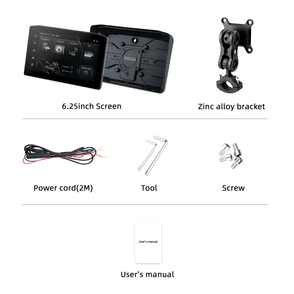 EKIY 6.25" Moto CarPlay Dashboard | Wireless Android Auto | GPS Navigation