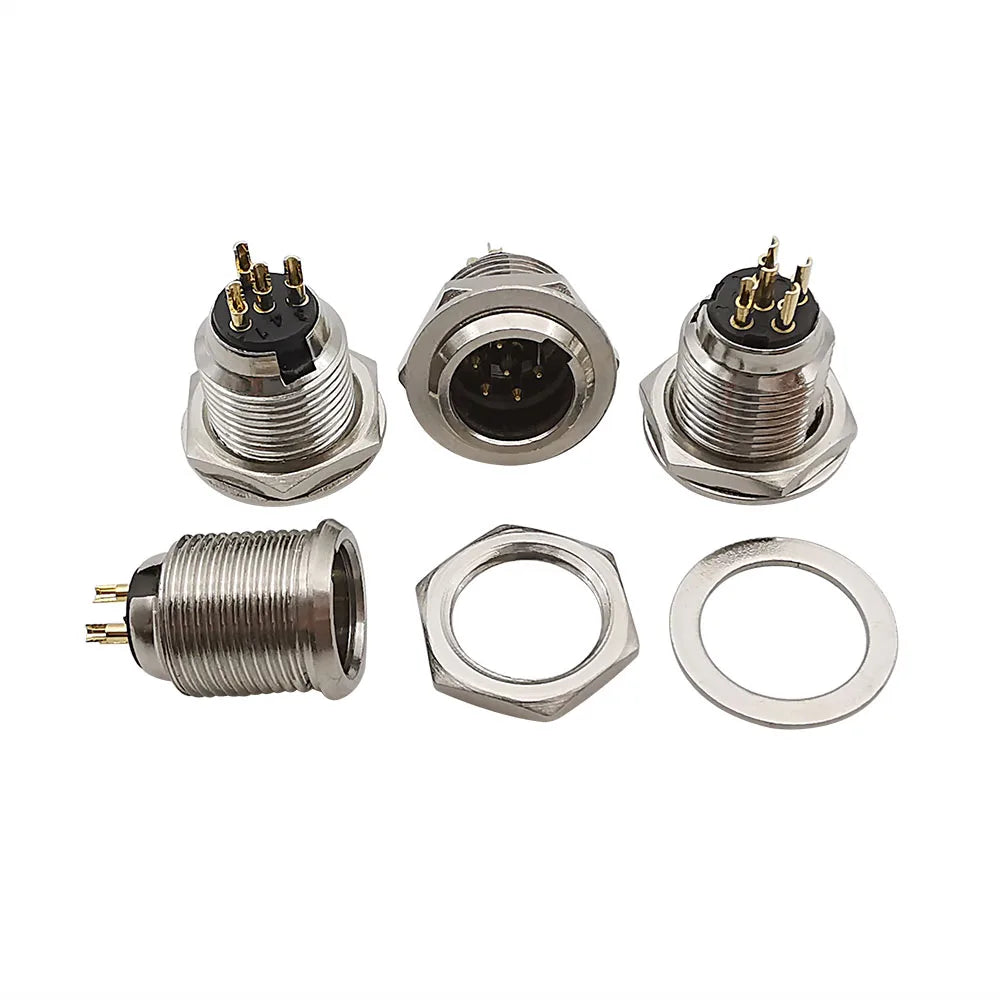 1Pair Metal Mini XLR 3/4/5/6 Pin Female Plug Male