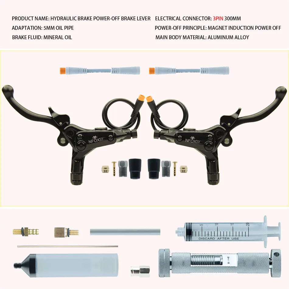 NFOX B015 Hydraulic Brake Lever | Parking Lock & Motor Cut-Off | E-Scooter & E-Bike