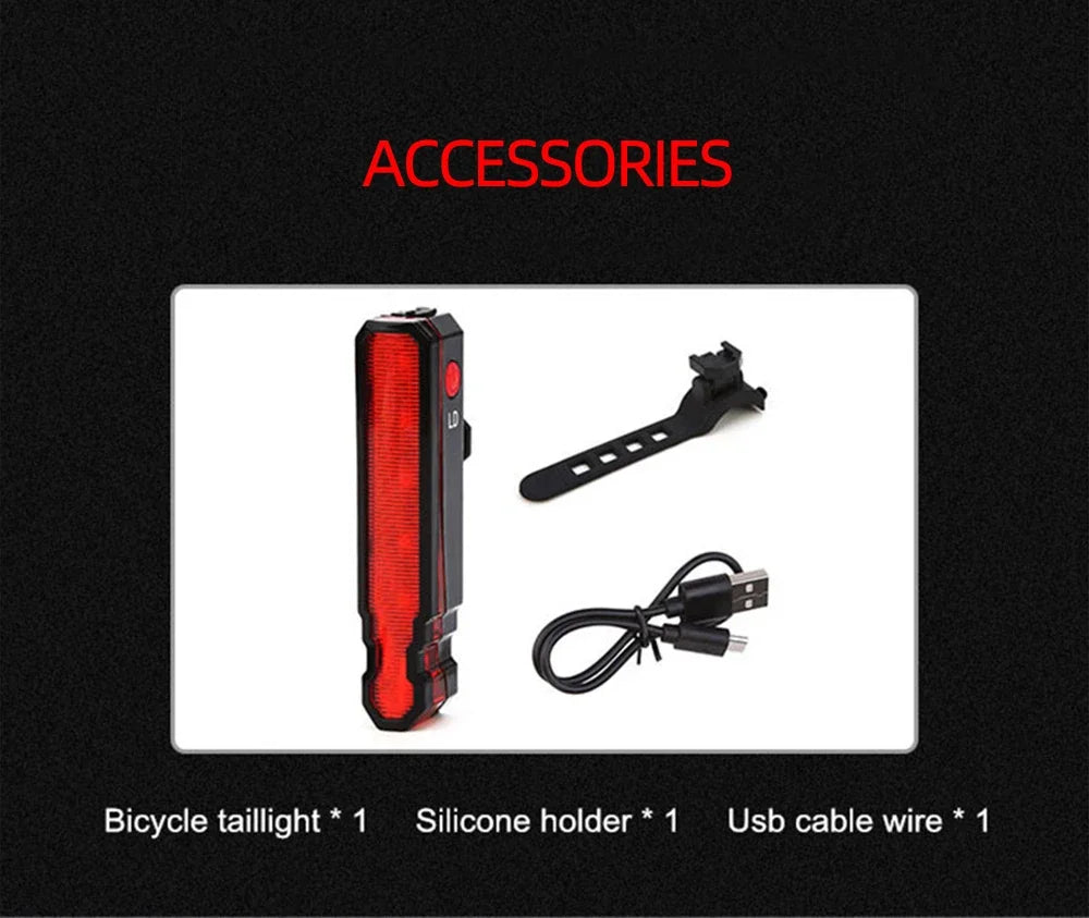Folding Laser Bike Light Front Rear Safety Warning Bicycle Light USB Rechargeable Bike Tail Rear Light Waterproof Cycling Lamp