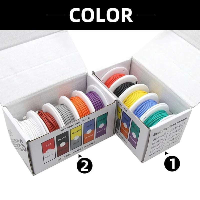 Silicone Wire Kit | 5 Colors 30–16AWG Tinned Copper | Heat Resistant