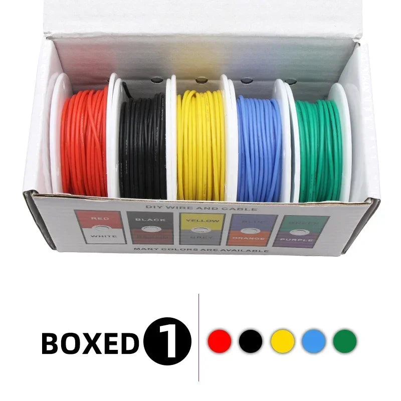 Silicone Wire Kit | 5 Colors 30–16AWG Tinned Copper | Heat Resistant