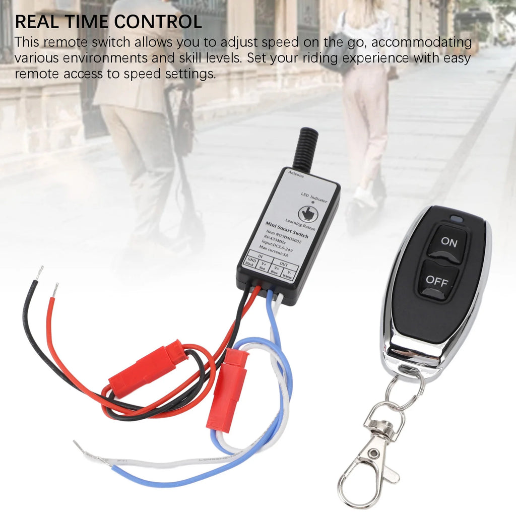 Scooter Speed-Limit Relay | Remote On/Off Receiver + Transmitter Kit | Electric Scooters