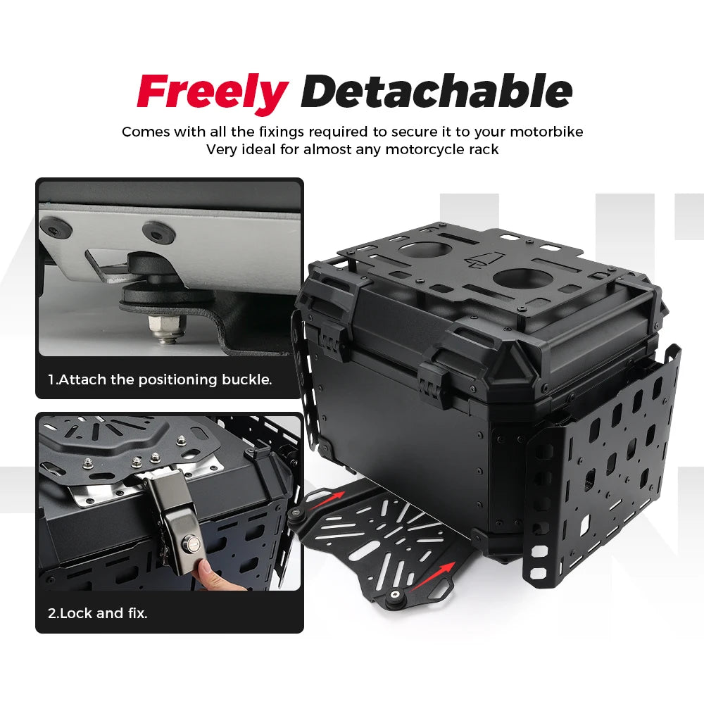 45L Aluminum Top Case | Lockable Rear Luggage Box