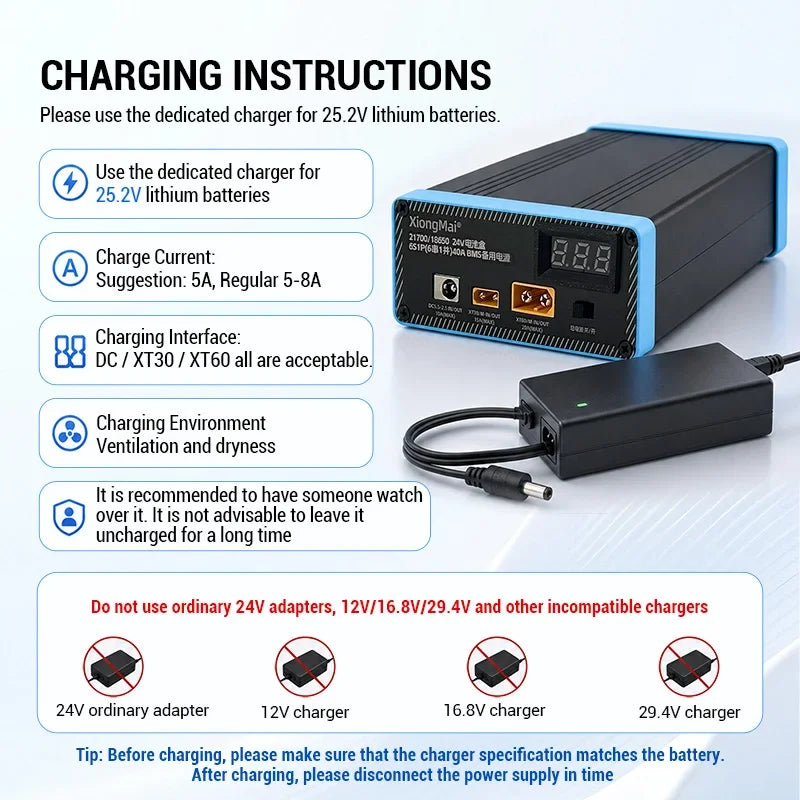 21700 6S1P Battery Box Kit | Weld-Free + Built-in 40A BMS | DIY 25.2V Backup Power Supply