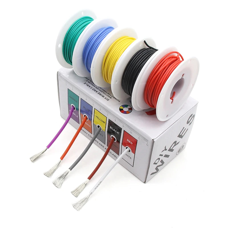 Silicone Wire Kit | 5 Colors 30–16AWG Tinned Copper | Heat Resistant