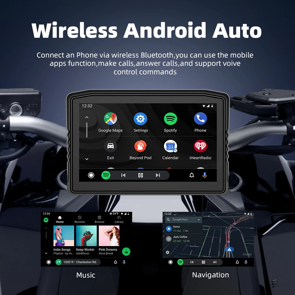EKIY 6.25" Moto CarPlay Dashboard | Wireless Android Auto | GPS Navigation