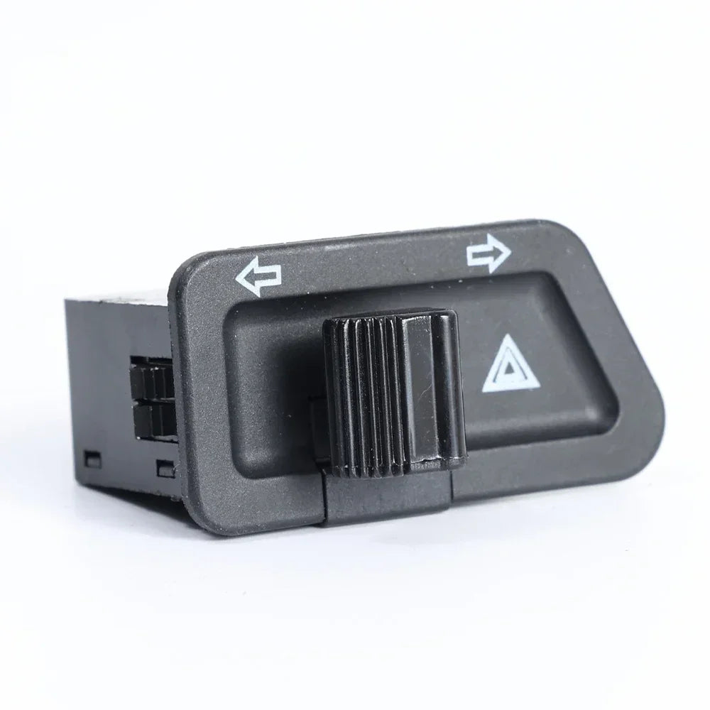 Dual-function motorcycle warning light switch for turn signals and emergency flashing