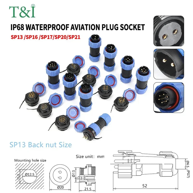 Aviation Plug Connectors | IP68 Waterproof | Panel-Mount