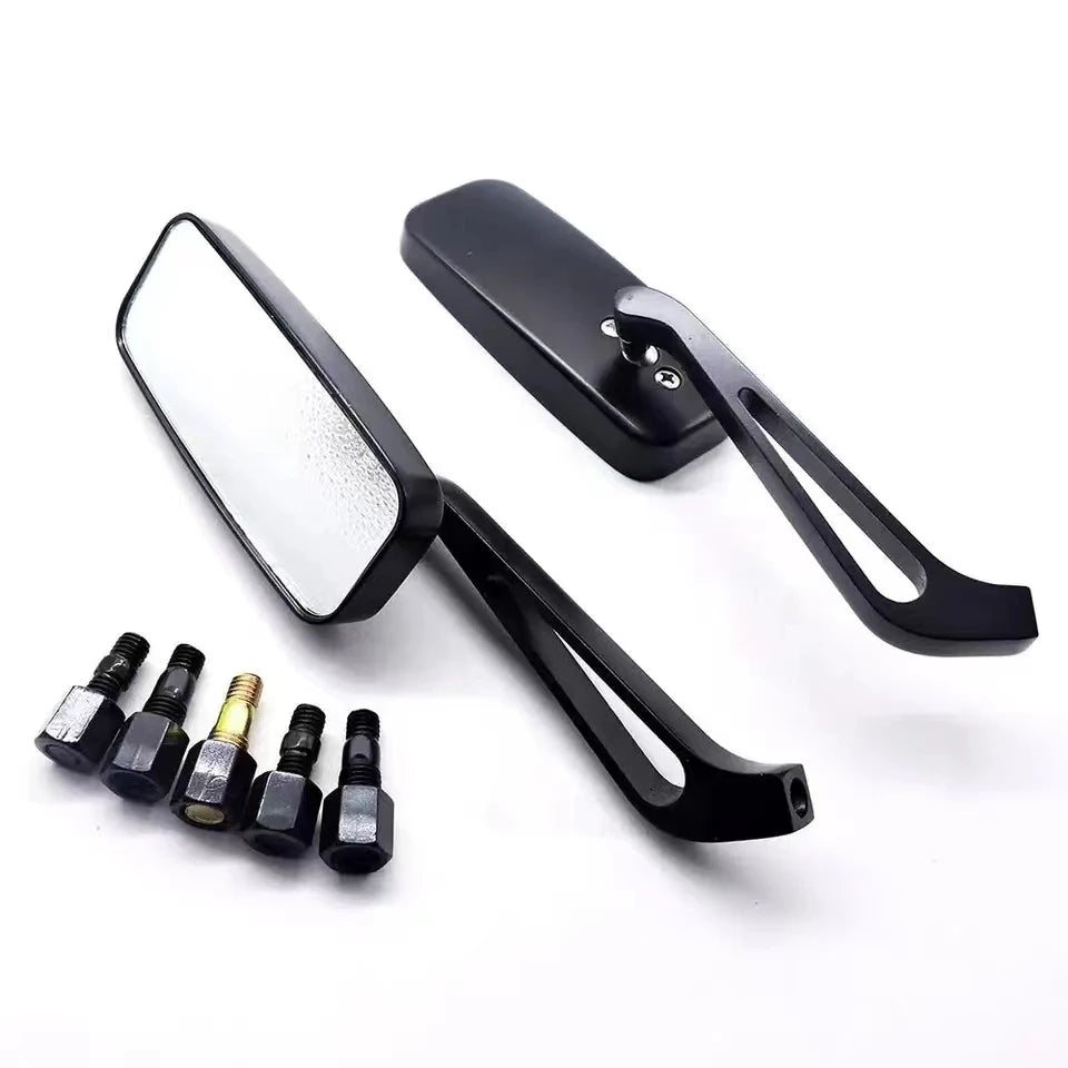 Universal Side Mirrors | Adjustable Rear-View Pair | 8mm/10mm Thread
