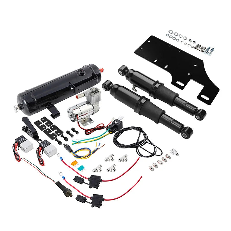 Rear Air Ride Suspension Kit | 12V with Tank | Harley 94–24
