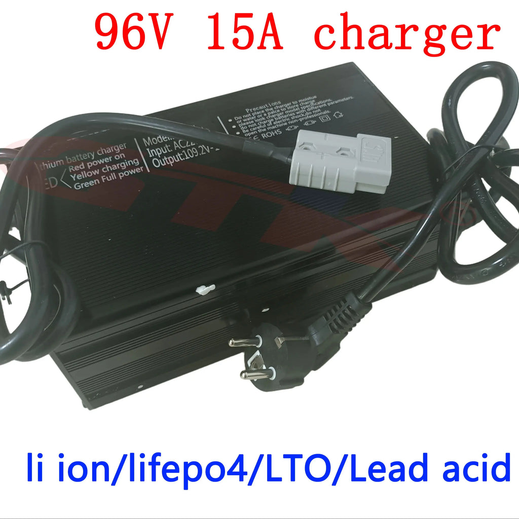 96V 15A Smart Charger | Multi-Chemistry | 4 Plug Options