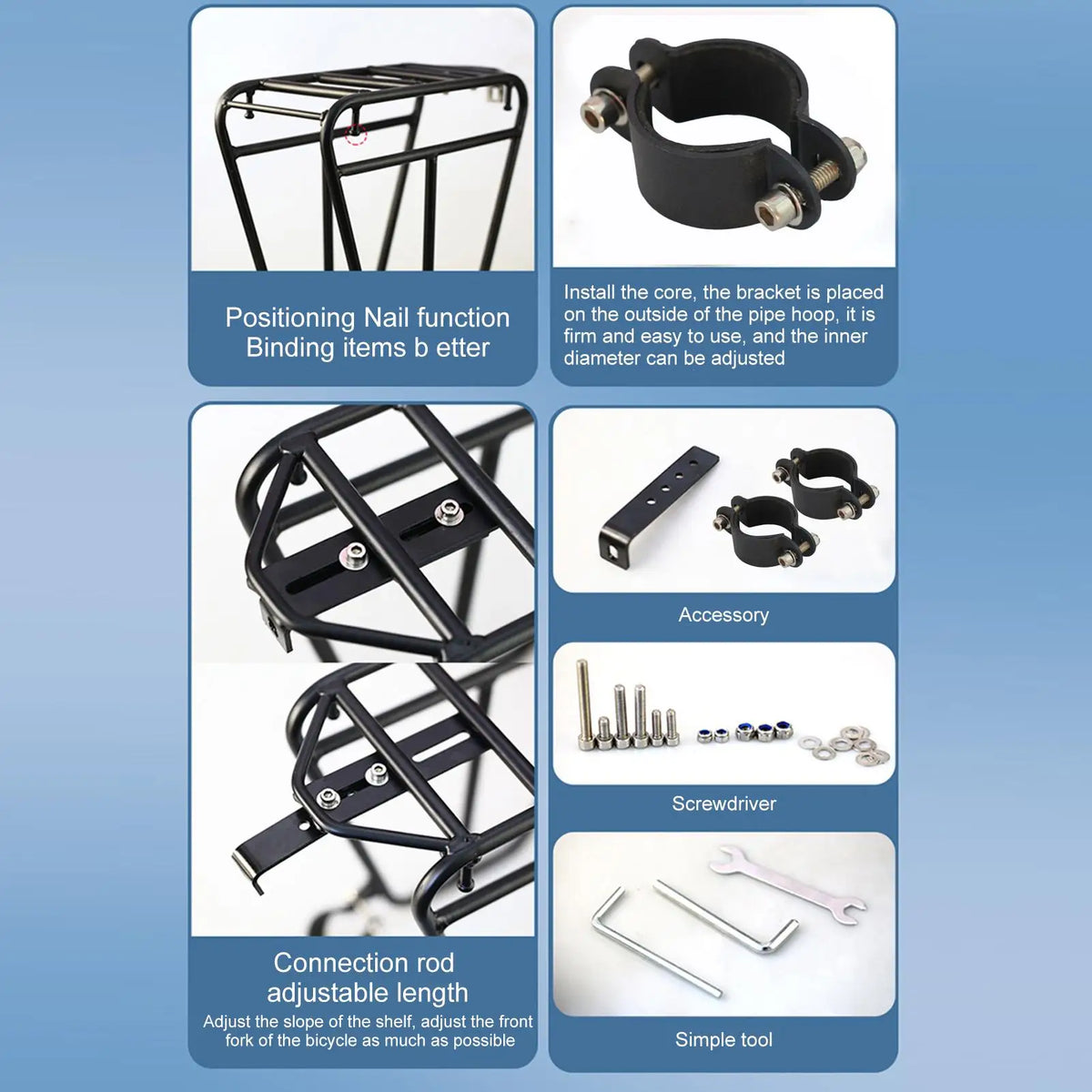 Front Cargo Rack | Steel Fork-Mount | Adjustable