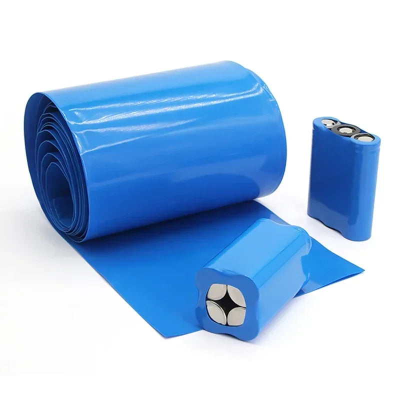 18650 PVC Heat Shrink Tube Battery Pack Blue Width 29.5mm~300mm Insulated Protection Film Wrap lithium Case Cable Sleeve