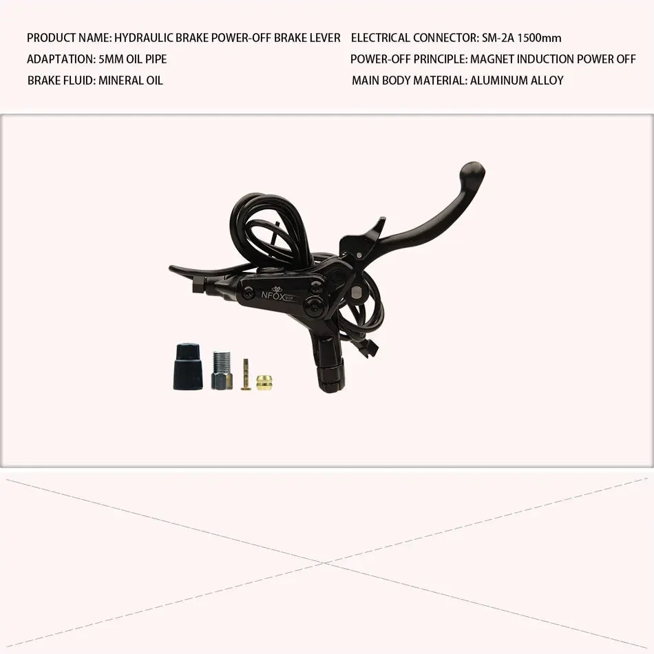 NFOX B015 Hydraulic Brake Lever | Parking Lock & Motor Cut-Off | E-Scooter & E-Bike