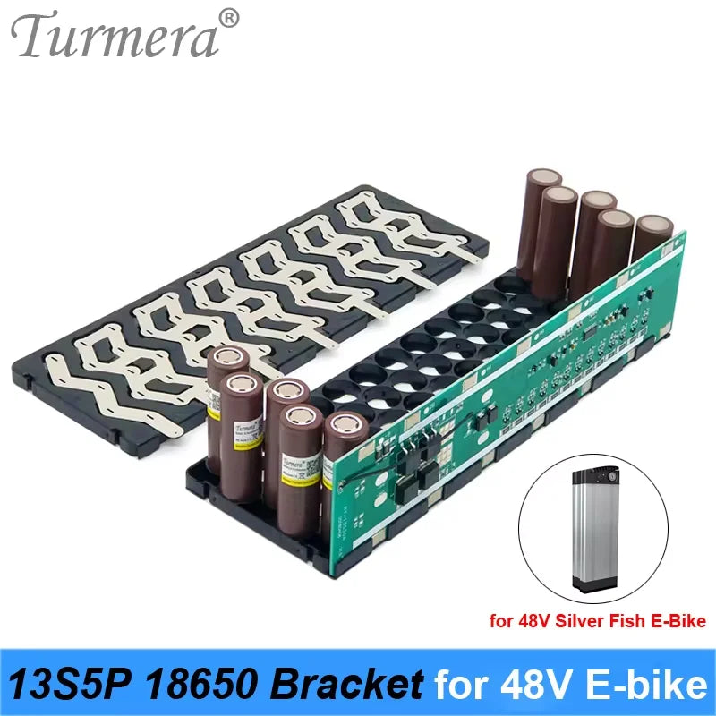 Turmera 48V Silver Fish Battery Bracket | 13S5P | 15A BMS | E-Bike