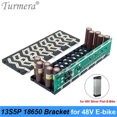 Turmera 48V Silver Fish Battery Bracket | 13S5P | 15A BMS | E-Bike