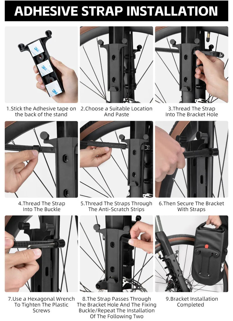 WEST BIKING Bike Front Fork Bag Quick Release Waterproof For Mtb Road Bike Bikepacking Cycling Storage Bag 5.5L Large Capacity